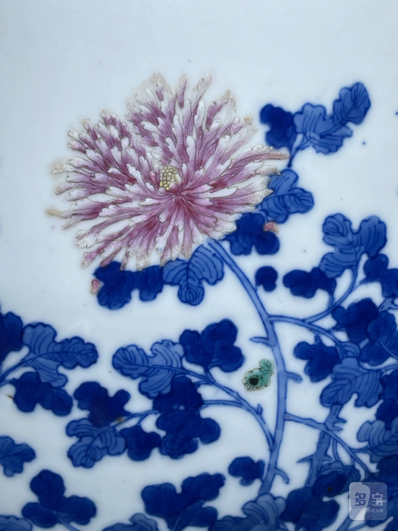 清光绪 青花粉彩花卉纹鹿头尊 - 图6